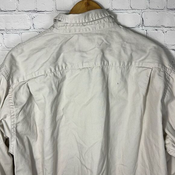 Wrangler Mens Size  XL Button Up Shirt Chambray Beige Workwear Country - Picture 4 of 9